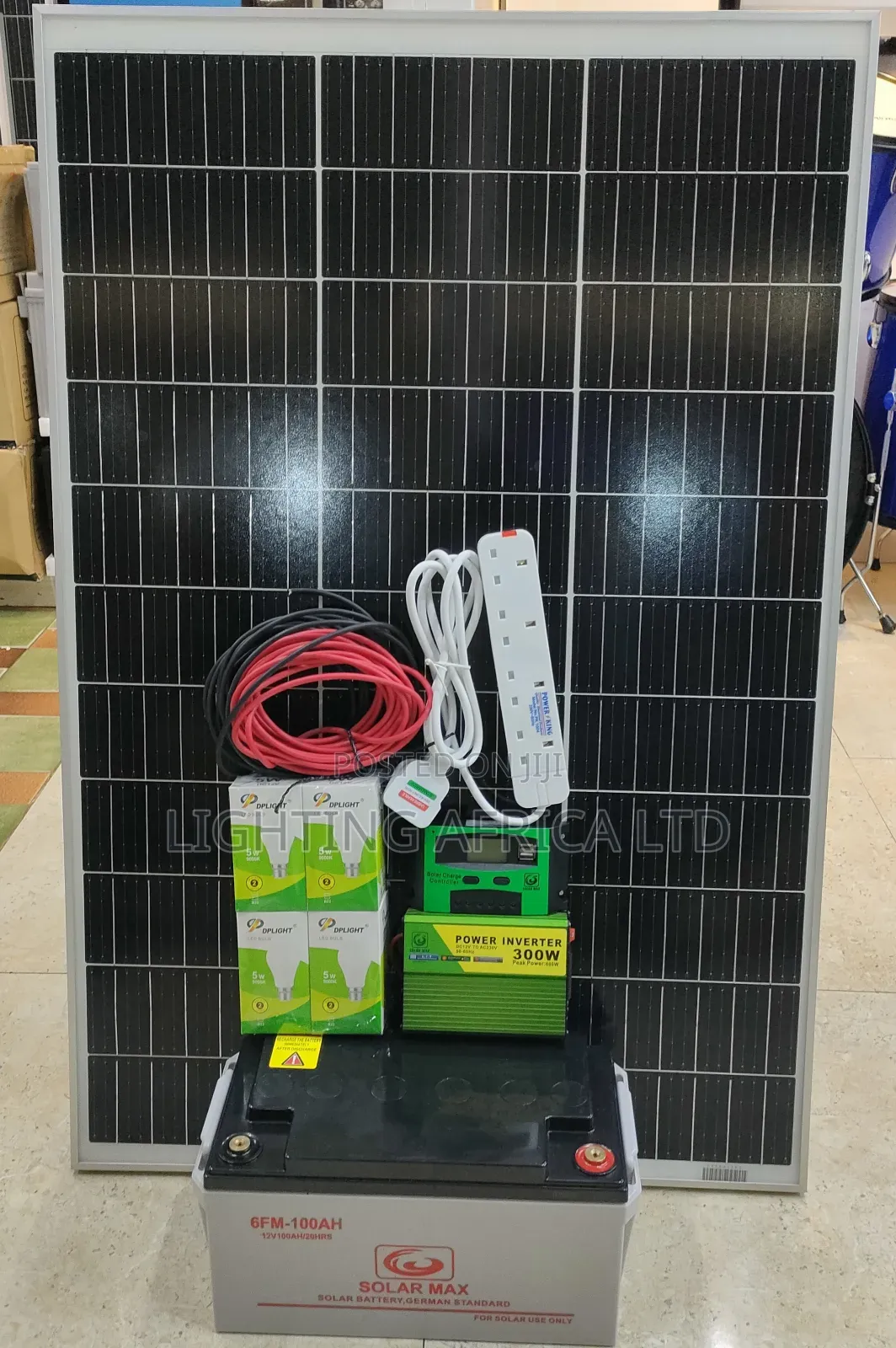 150 Watts Solar + 100ah Battery Full System.