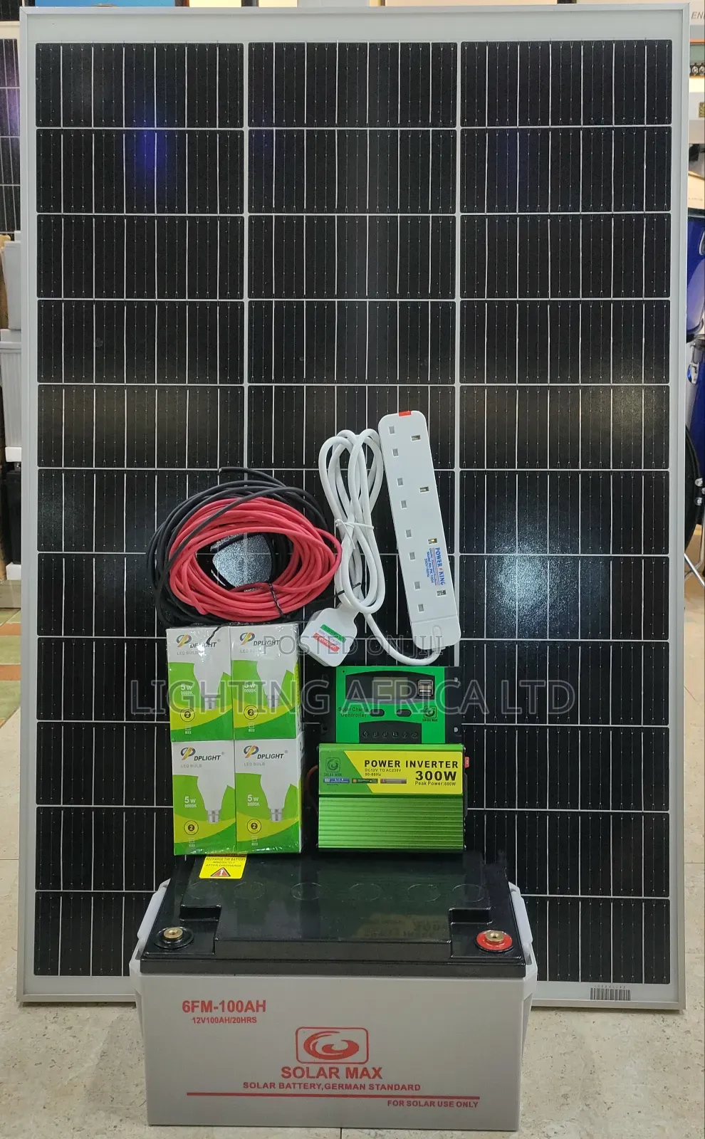 150w Solar Full Kit (100ah Battery + 300w Power Inverter )