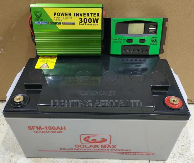 100ah Battery + 20a Controller + 300w Power Inverter - main view