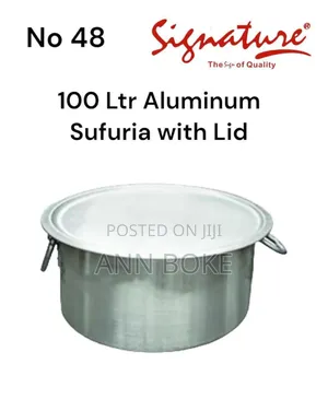 100 LTR (No.48) Aluminum Sufurias With Lid and Handles 
 at 