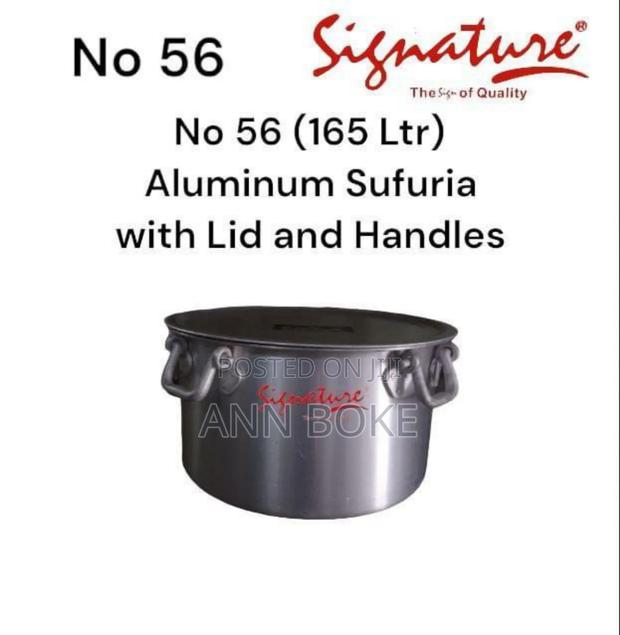 165 LTR (No.56) Aluminum Sufurias With Lid and Handles