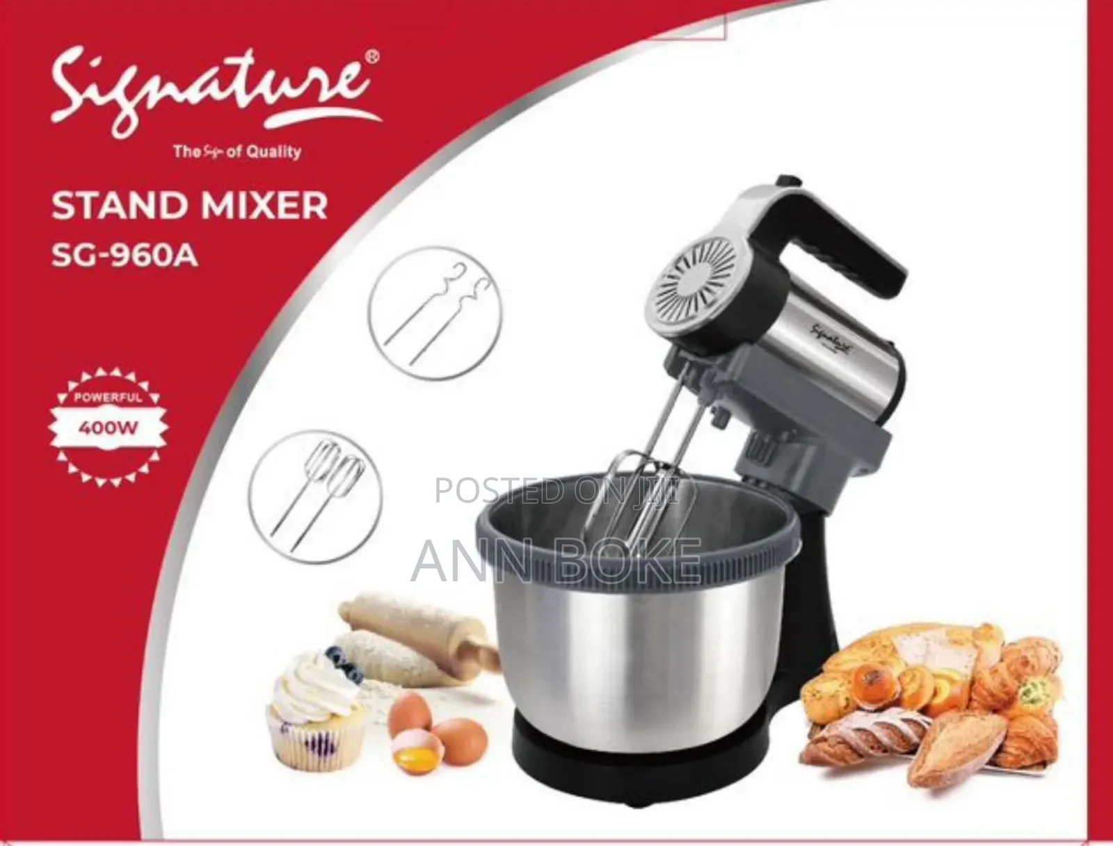 Stand Mixer With 4 Ltr Bowl (400w) Sg-960a