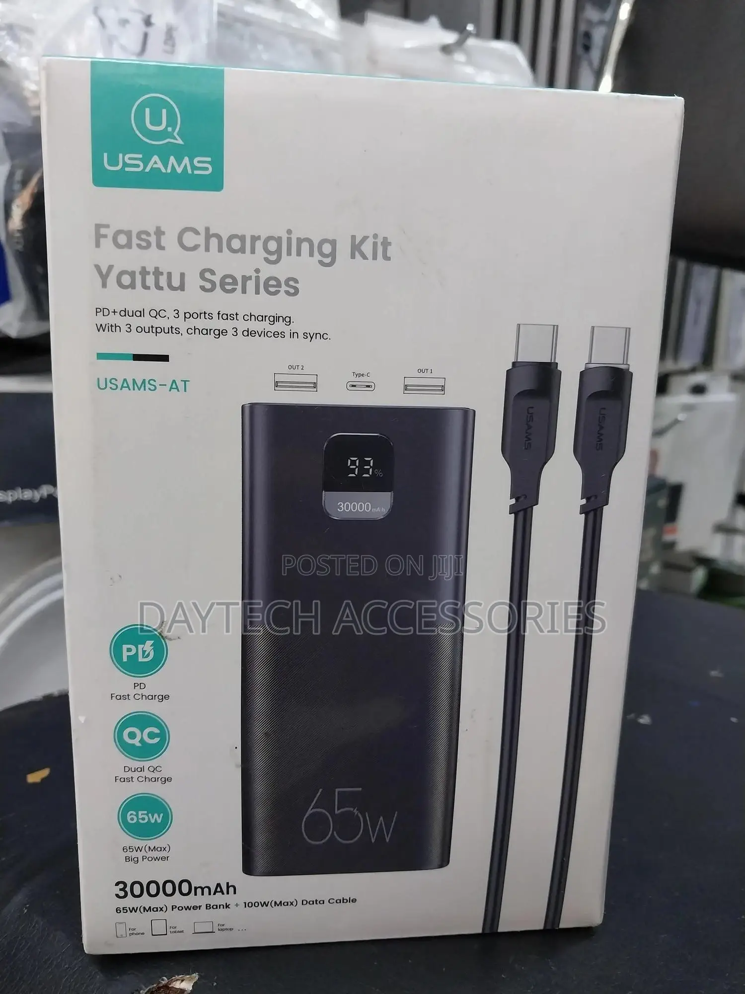 Usams 65w Power Bank 30000mah Pd Quick Charge SCP Powerbank