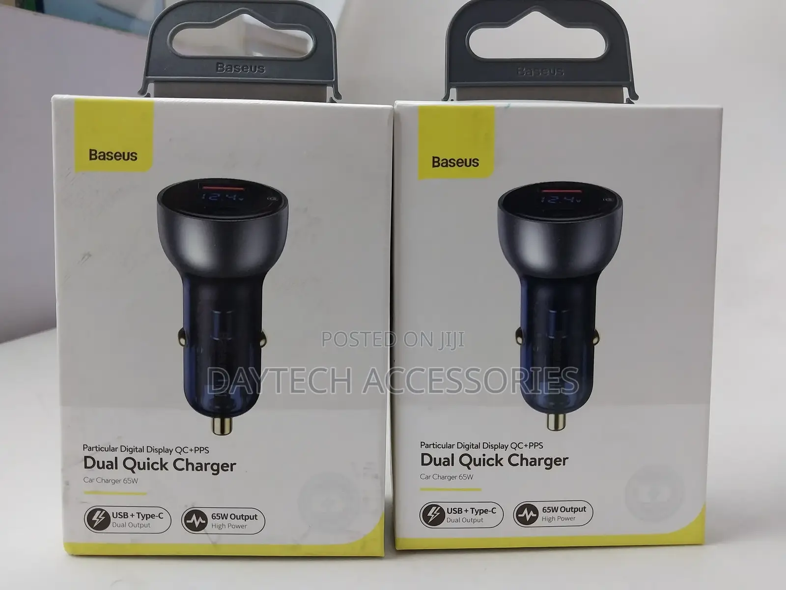 Baseus Car Charger Usb a + Type C With Digital Display - 65w