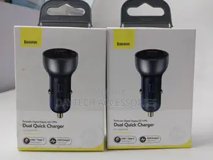 Baseus Car Charger Usb a + Type C With Digital Display - 65w