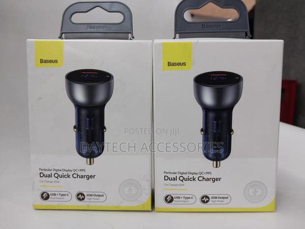 Baseus Usb/ Usb Type C Car Charger 65w 5a SCP Quick Charge