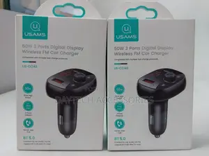 Usams 50w 3 Ports Digital Display Fm Transmitter Car Charger