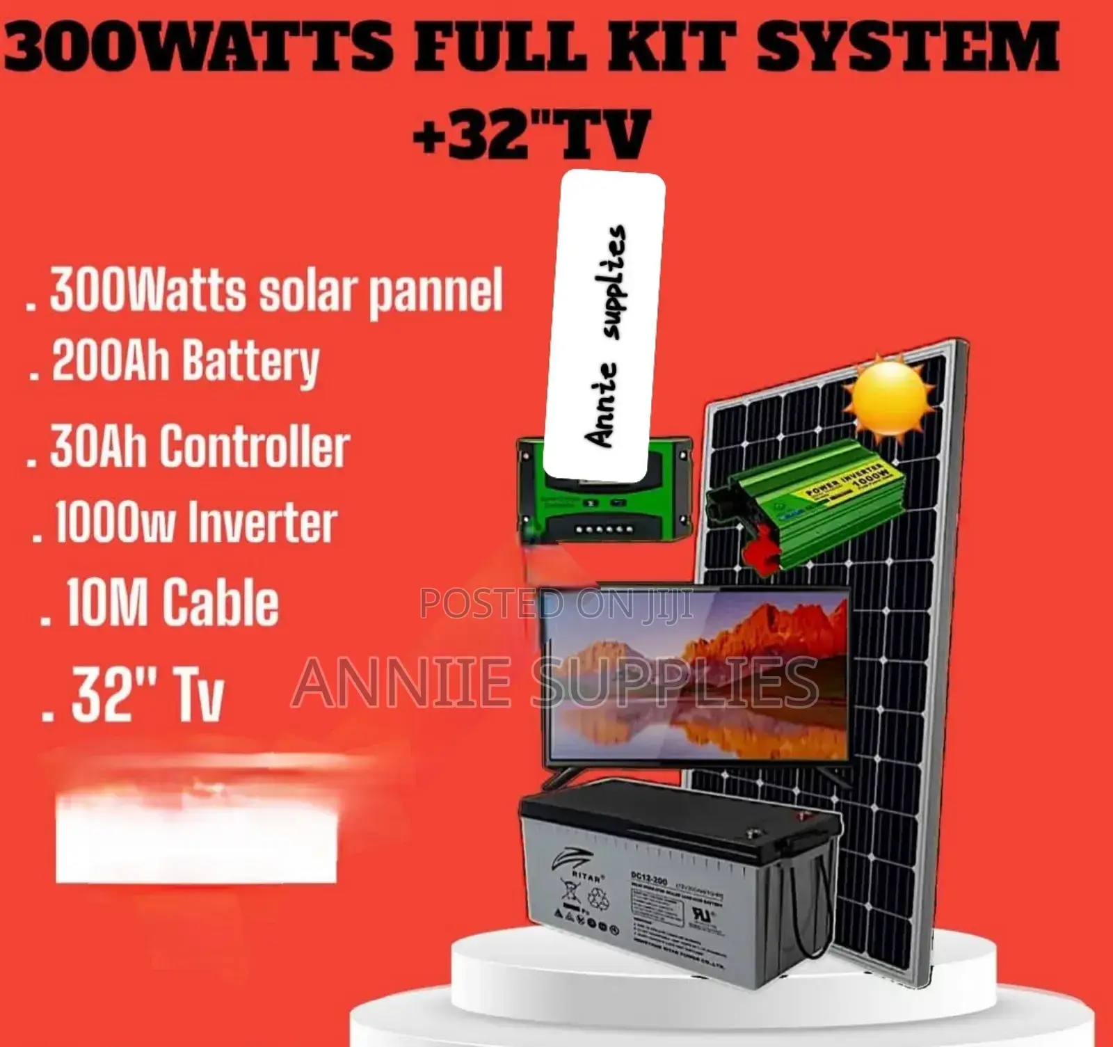 32 Tv 300 Watts Solar Full Kit