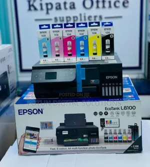Epson L8100 Photo Printer–Borderless Print Wi-Fi 6-Color Ink