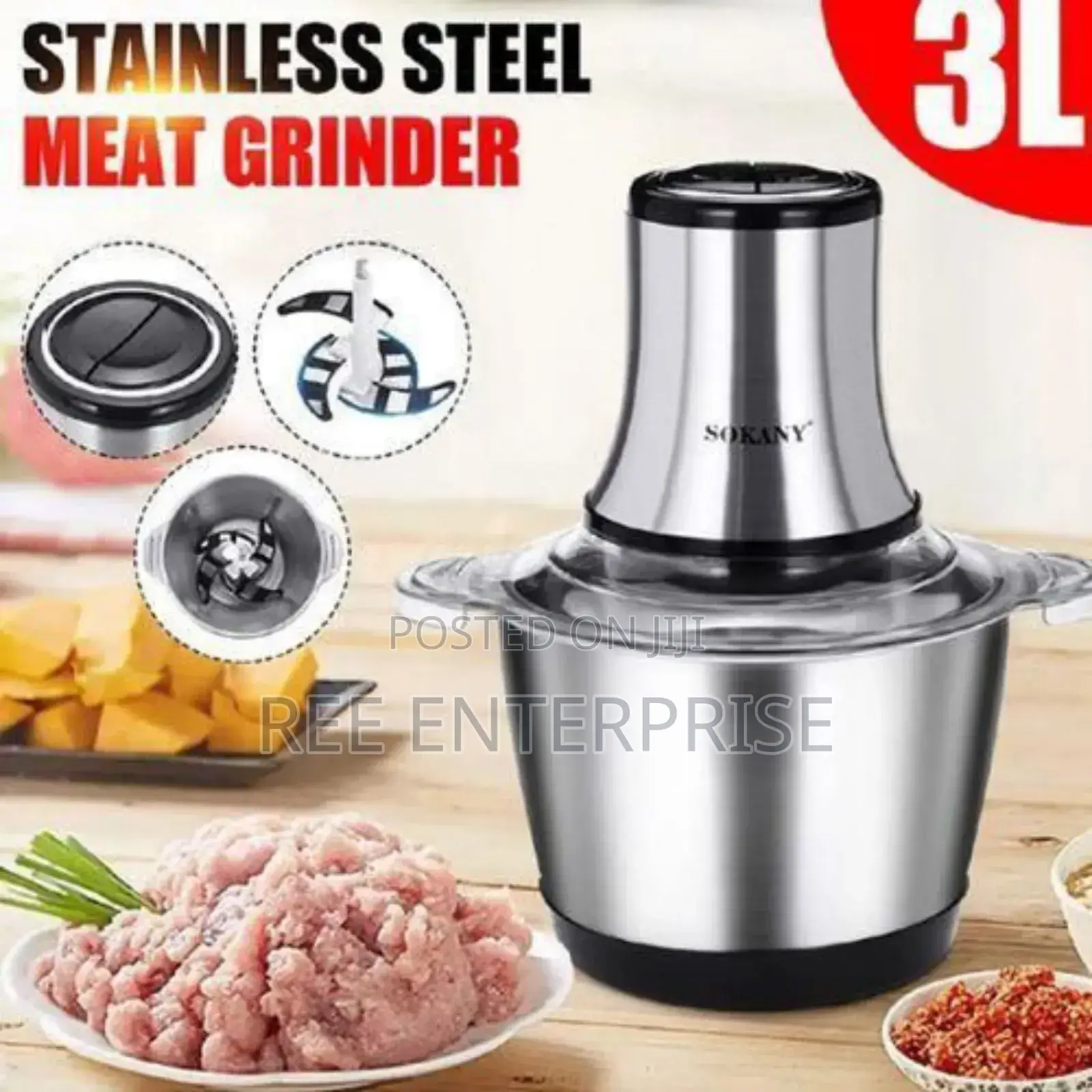 New Model Sokany 3l Electric Chopper