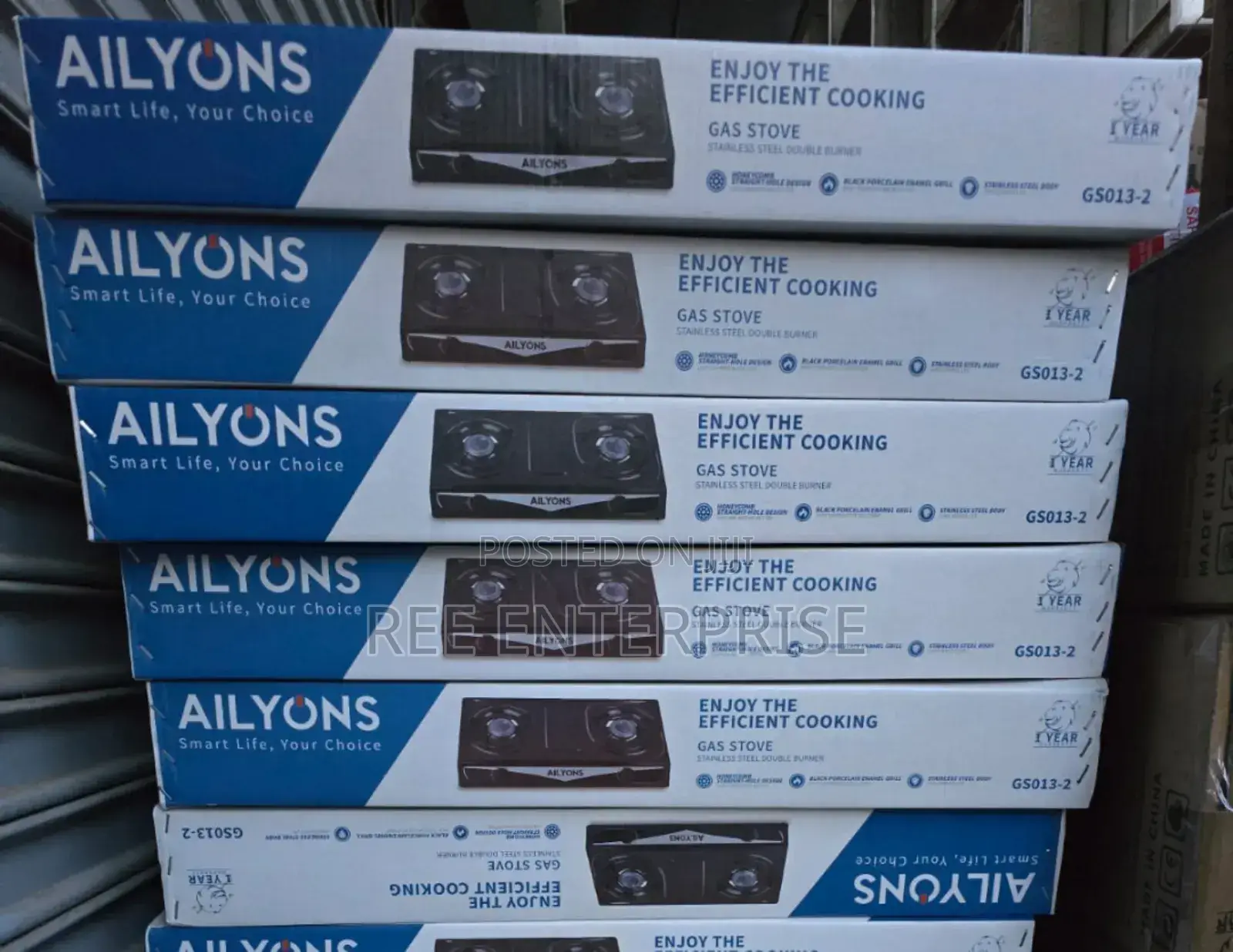 New Model Ailyons 2 Burner Stainless Steel Gas Cooker
