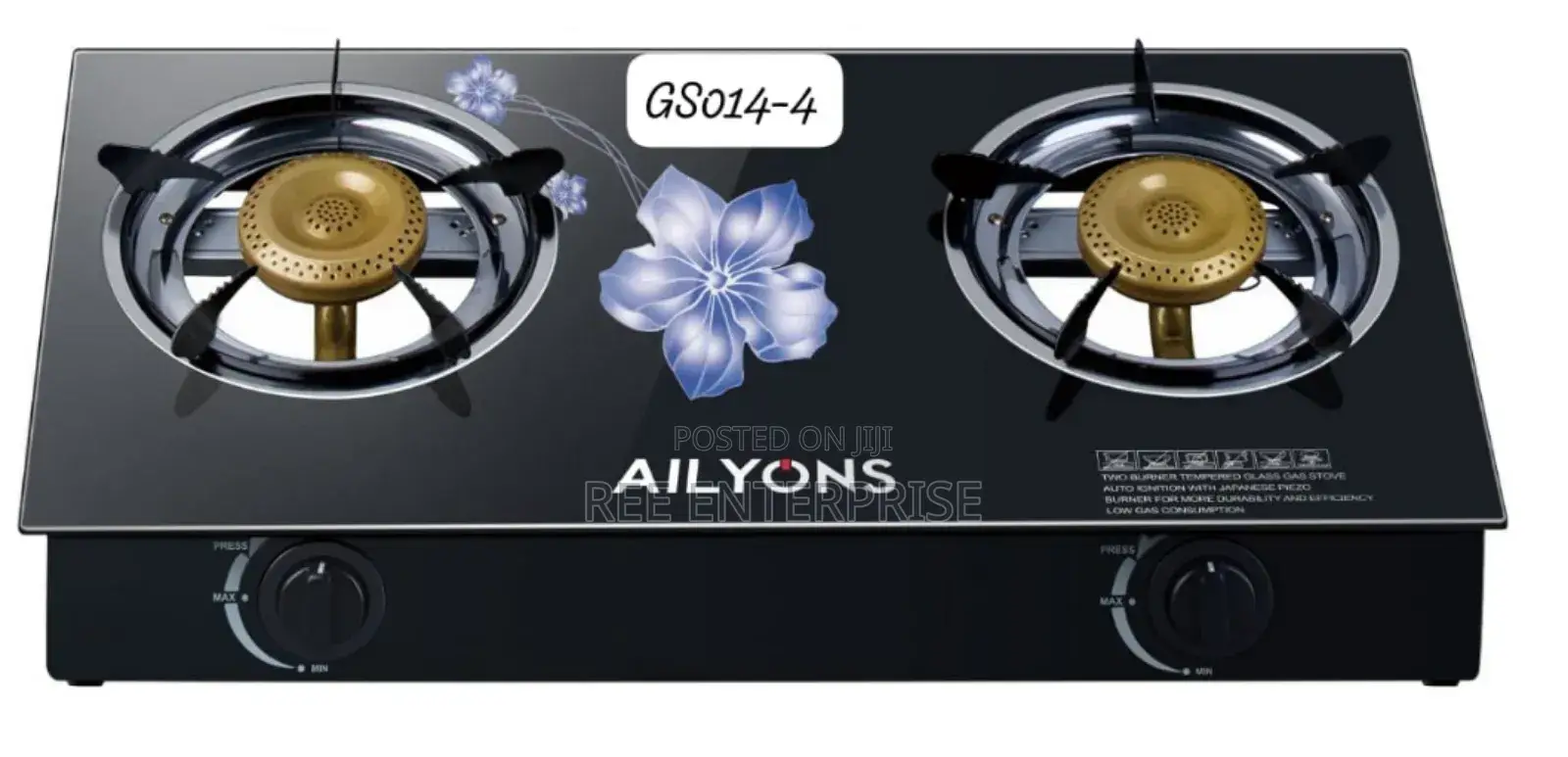 Glass Top Cooker Ailyons 2 Burner
