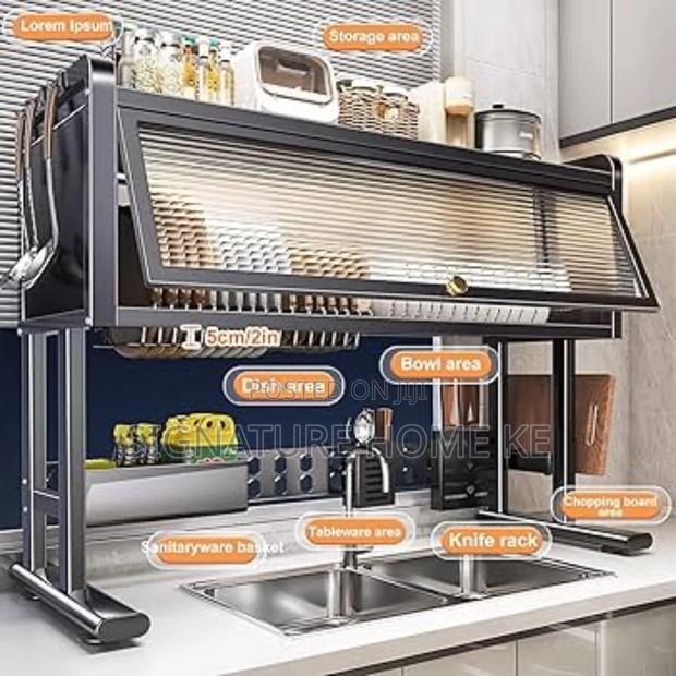 Heavy Duty Over the Sink Rack With Closable Cabinet - thumbnail 4