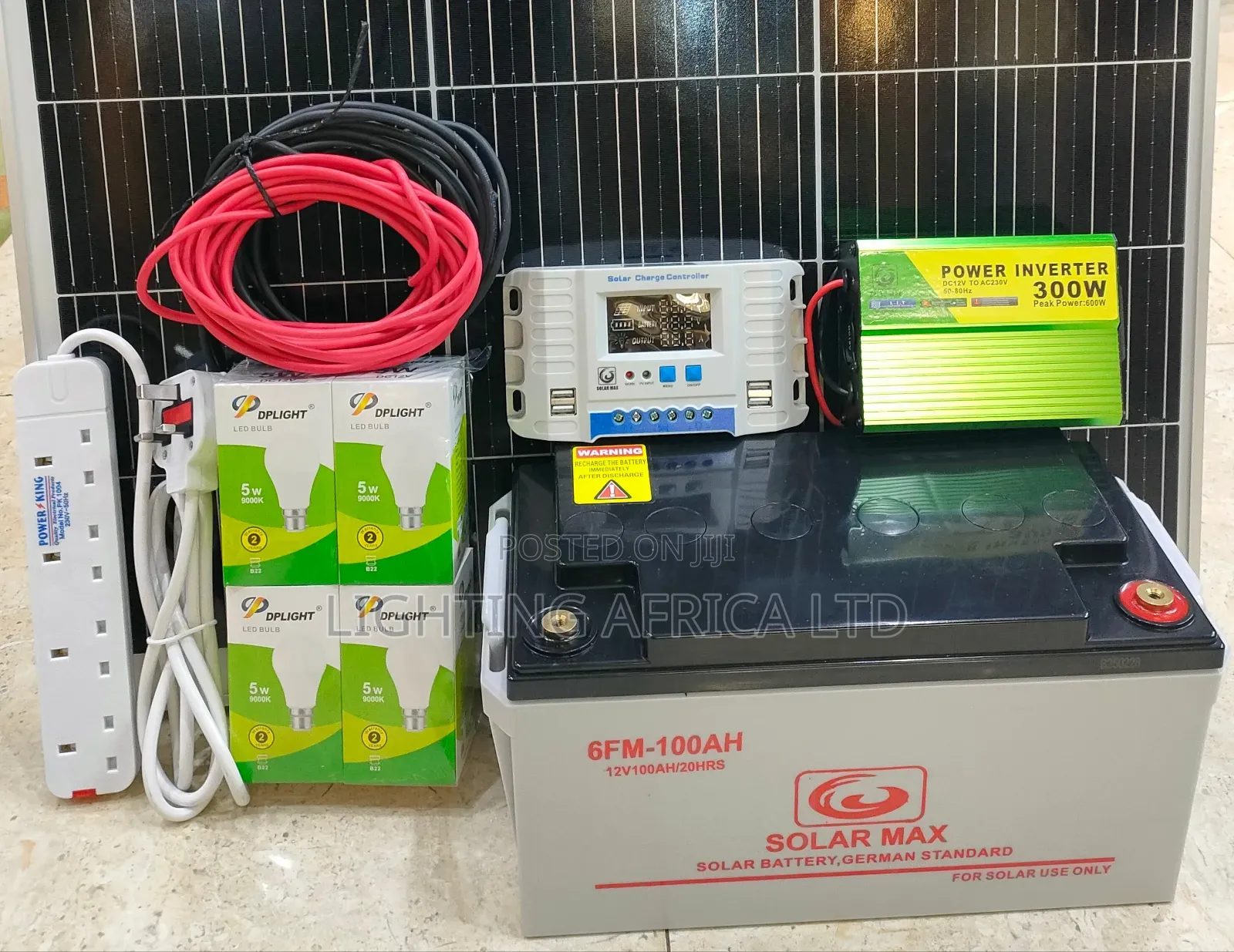 120w Solar + 100ah Solarmax Battery Home Kit Complete