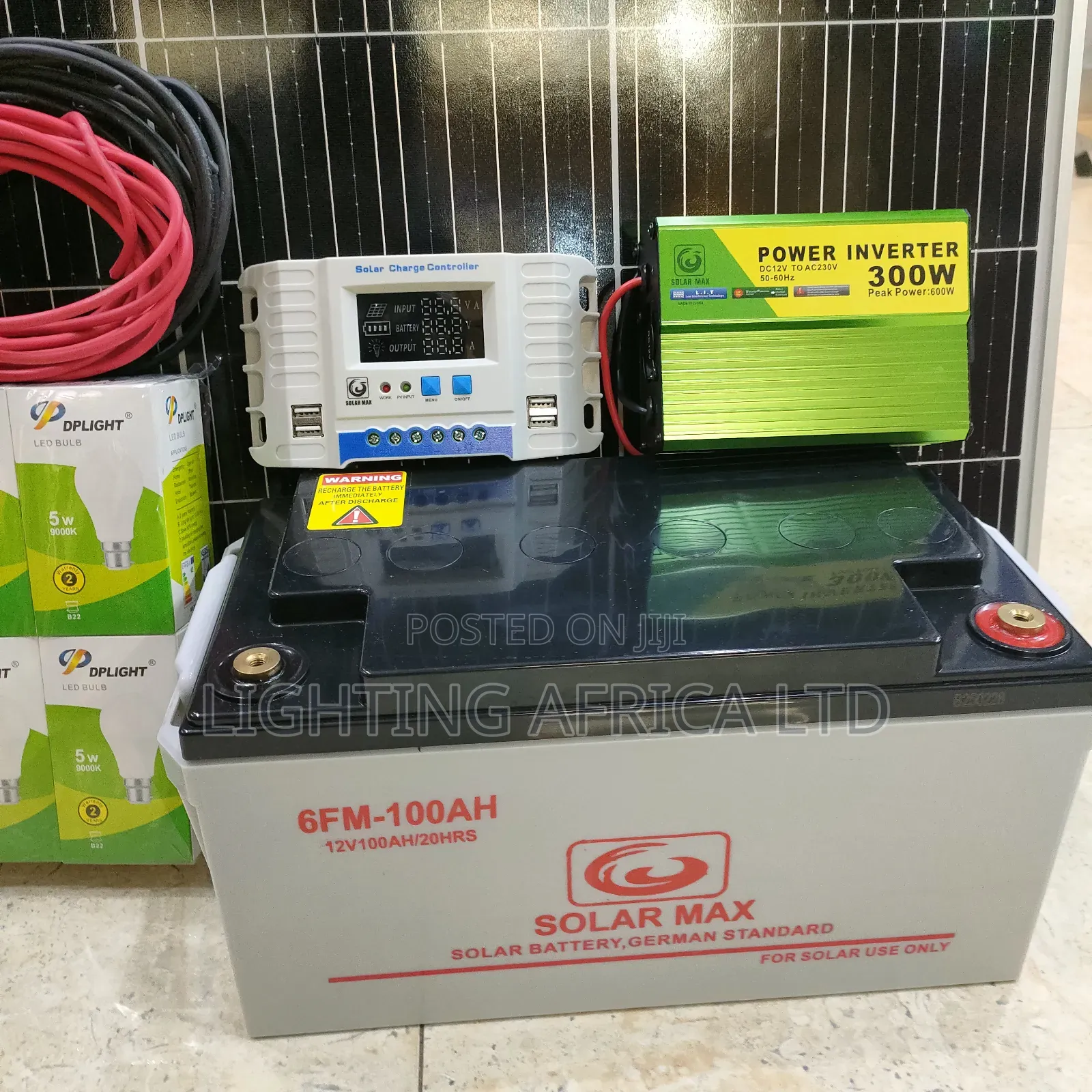 120w Solar + 100ah Solarmax Battery Home Kit Complete