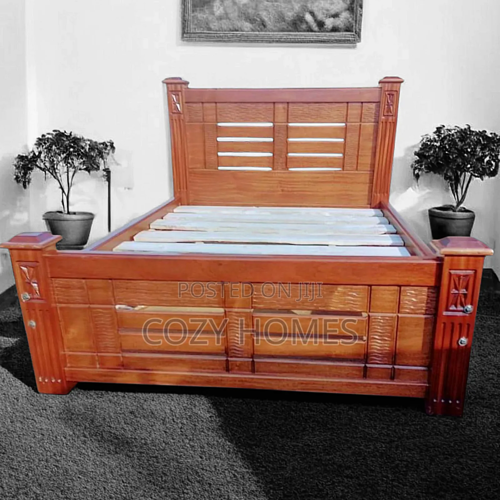 Bed, 5 by 6 Touch Friendly, Ready Made, Wooden Bed