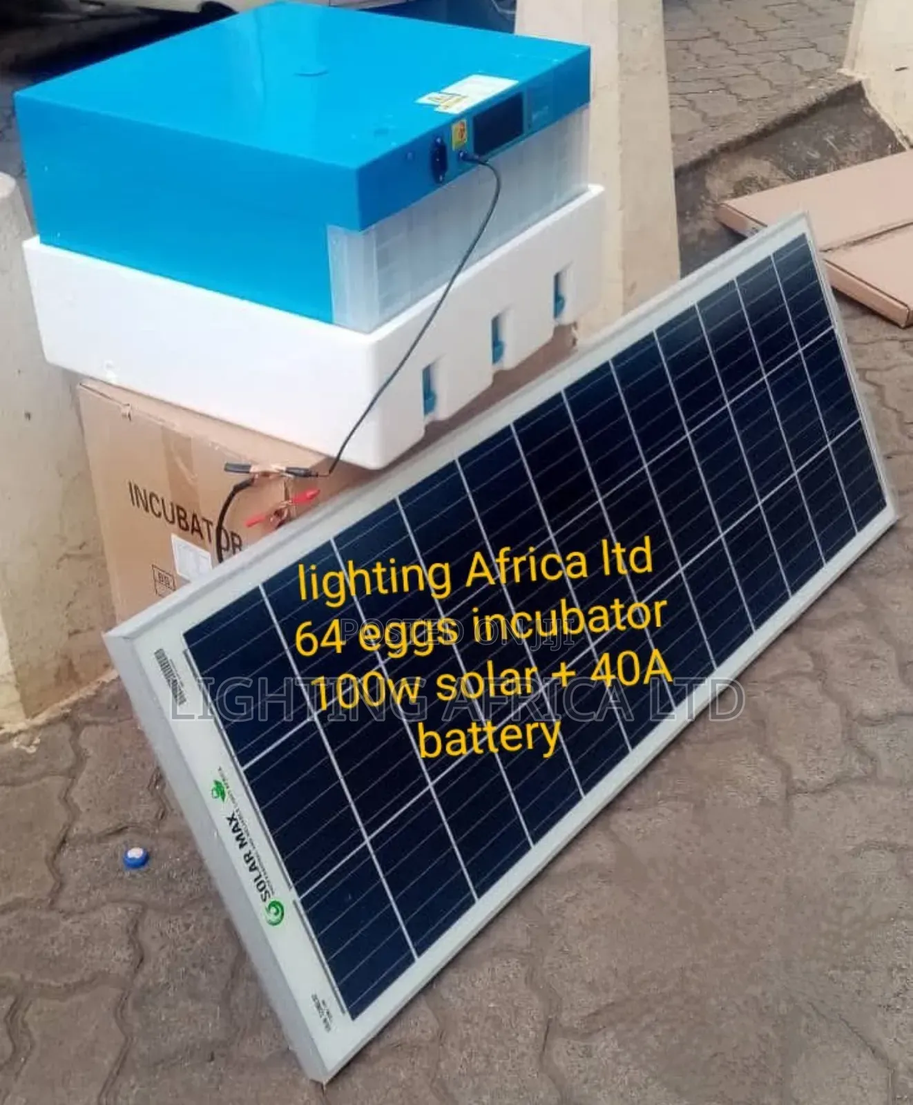 64 Eggs Incubator + 100w Solar + 50ah Mf Solar Battery