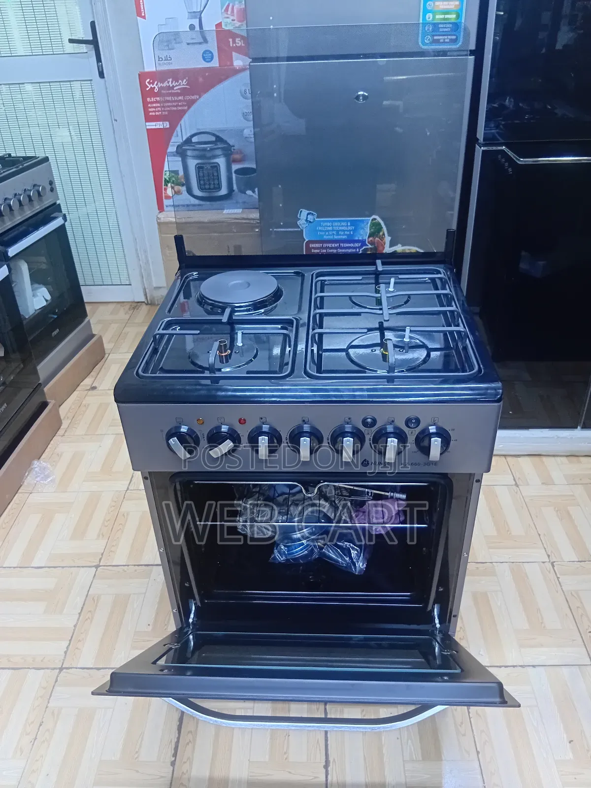 Nunix 60x60 Gas Electric Cooker – 3+1 Burner With Oven
