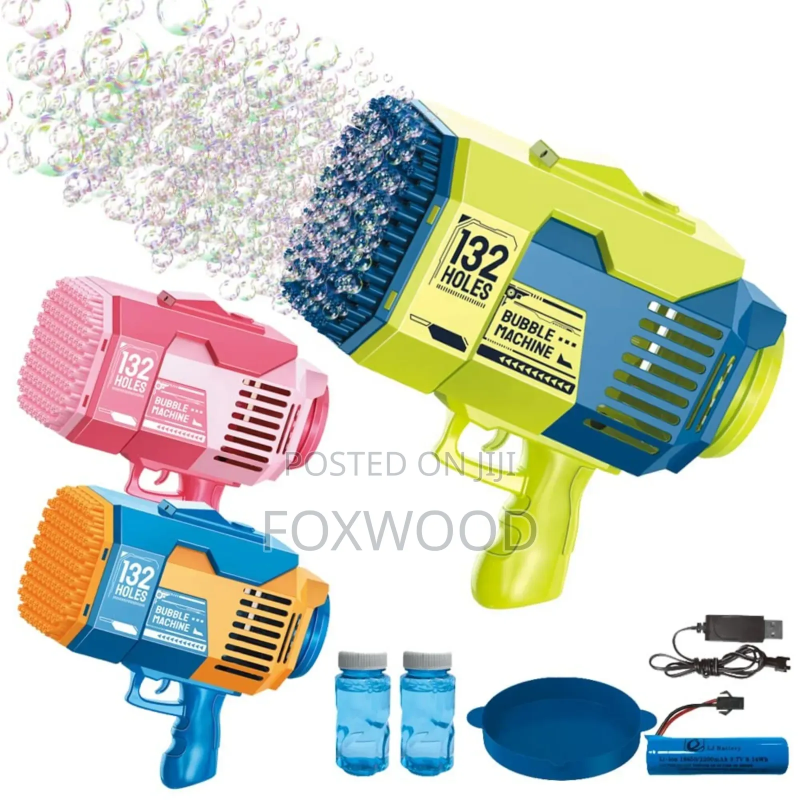 132* Holes Rechargeable Bubble Gun