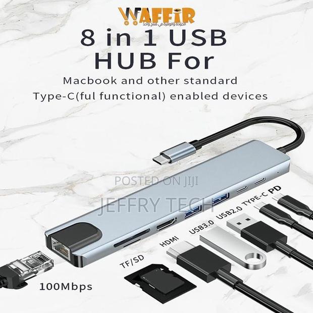Usb Adapter Type-C to Hdmi , Rj45, Sd/Tf Card, Pd, Thunder