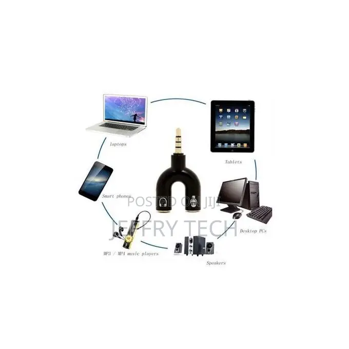 Headset Adapter Kit U Shape 3.5mm Y Splitter for Audio Headp