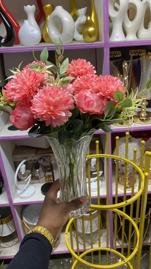 Pink Flowers in Glass Vase