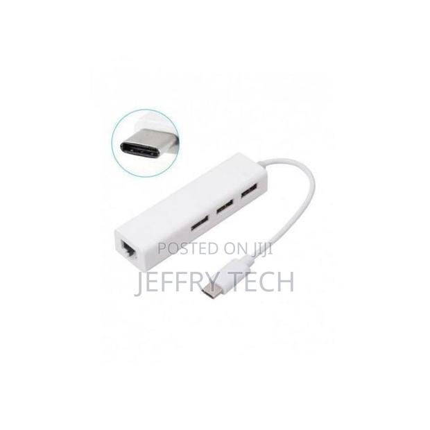 Usb Type C to Rj45 Ethernet With 3 Usb Ports Hub for Macboo