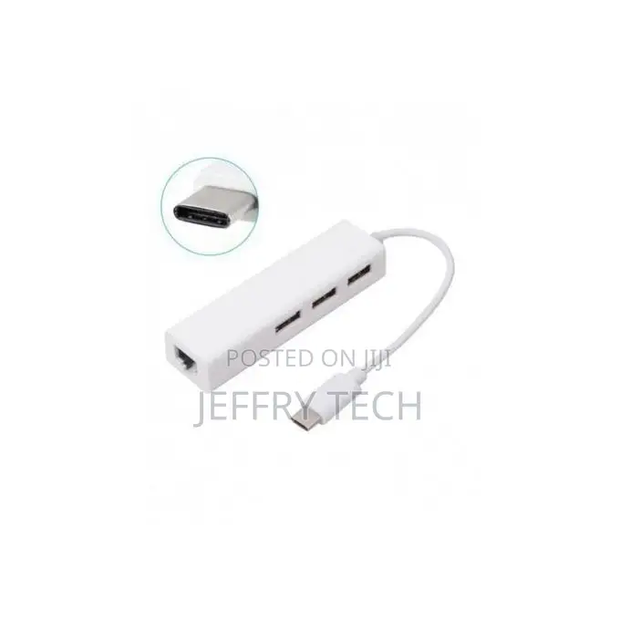 Usb Type C to Rj45 Ethernet With 3 Usb Ports Hub for Macboo