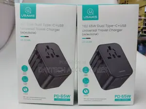 Usams T62 Universal Travel Charger 65w Dual Type-C + Usb