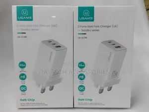 Usams 65w Gan Fast Charger (Uk Plug)