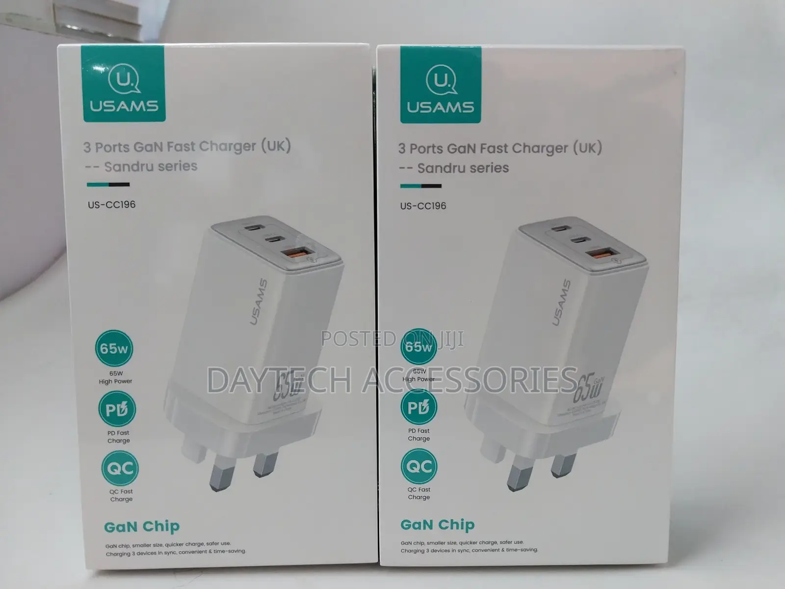 Usams 65w Gan Fast Charger (Uk Plug)