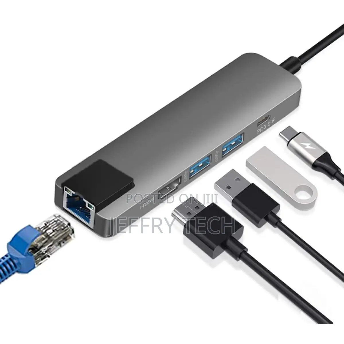 Haing Convertor From Type C to Lan ,Usb3.0 , and Hdmi