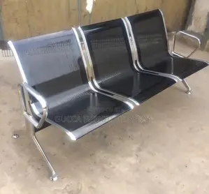 Office Bench:Three Seater Reception Bench With Armrest