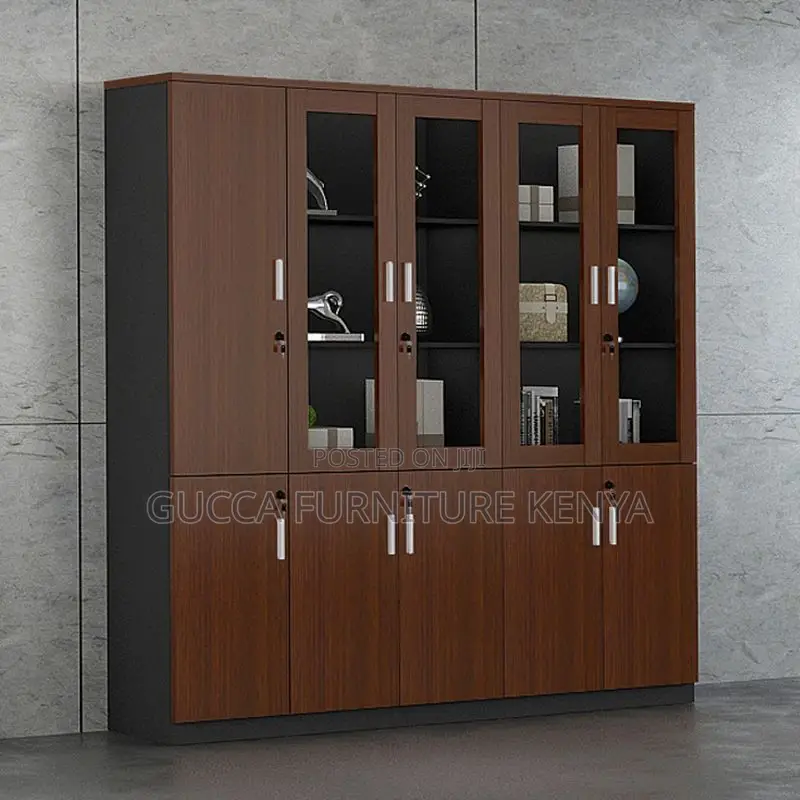 Cabinets:3-Wide Filing Wood Storage Office Cabinet