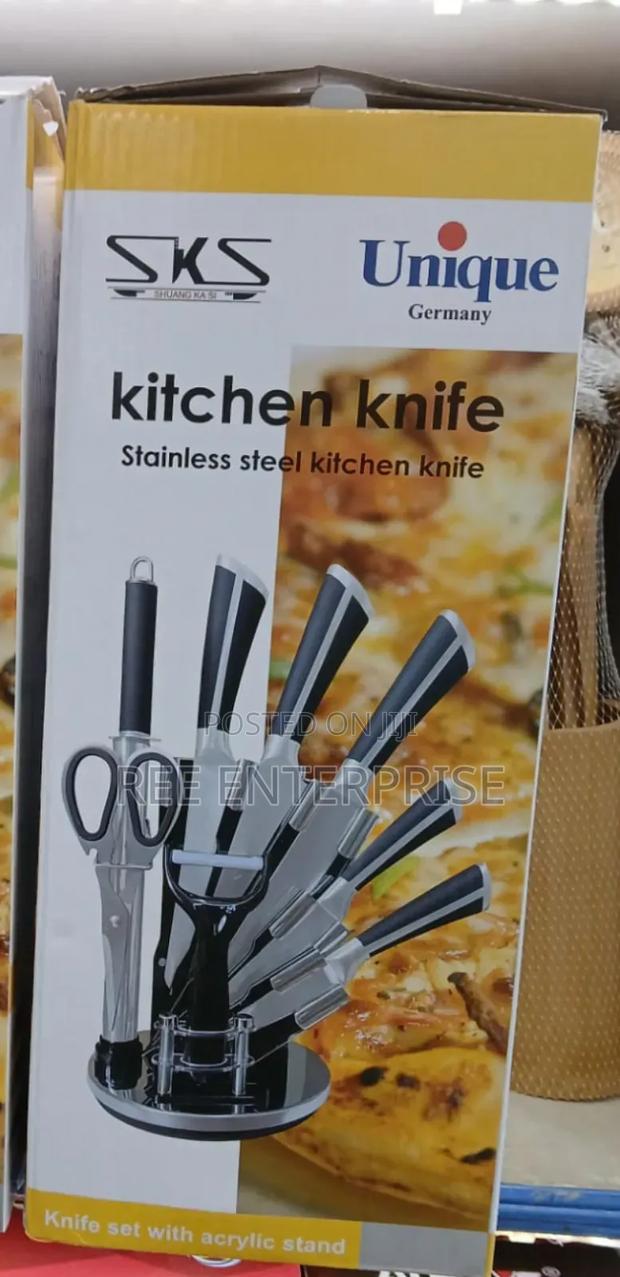 Stainless Steel Unique Knife Set White En Black