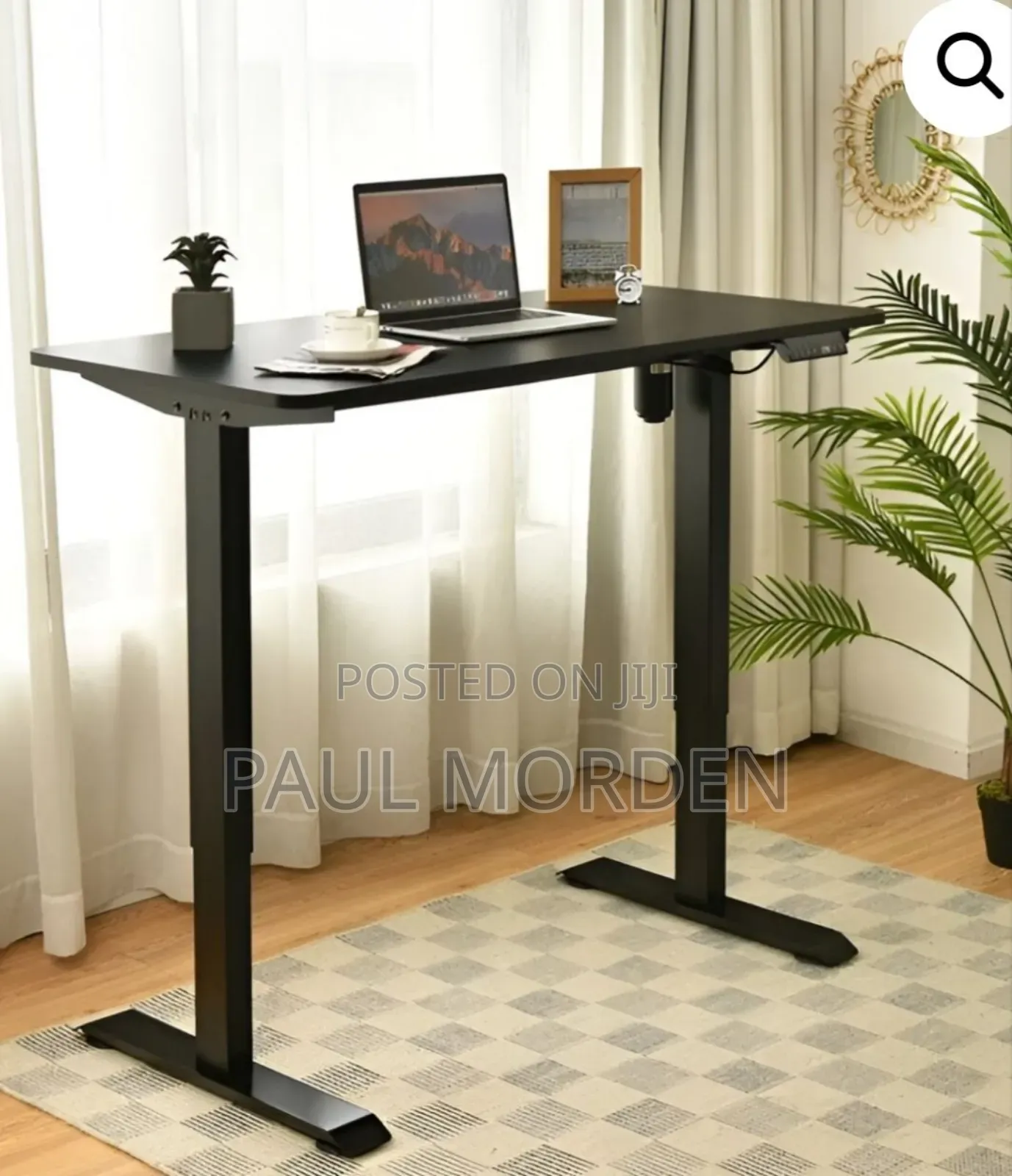 Black Adjustable Electric Office Table