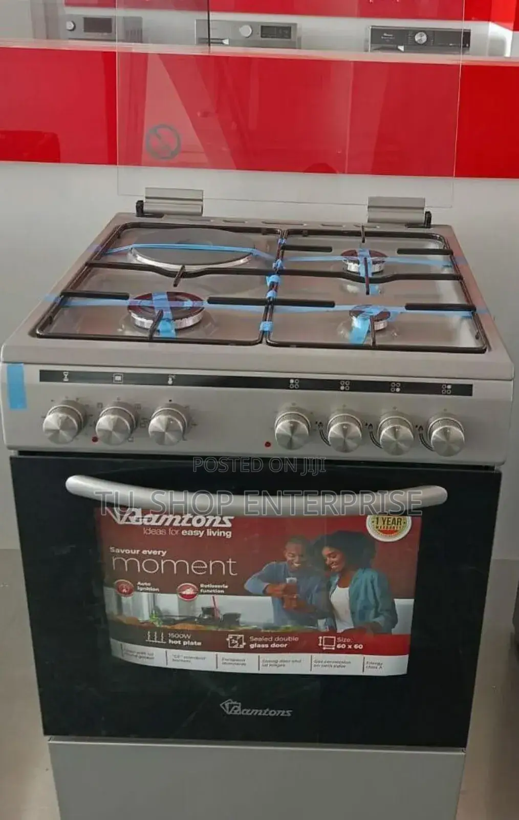 Cooker##Ramtons 3g+1e 60x60 Silver Cooker - Rc/606