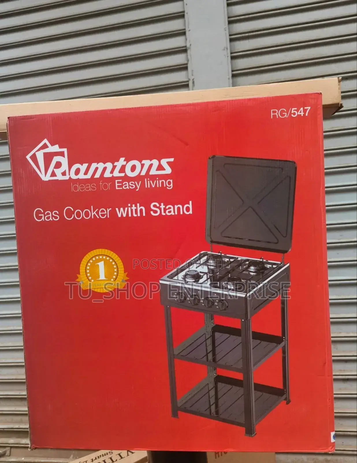 Ramtons 4 Burner Standing Cooker With Shelf