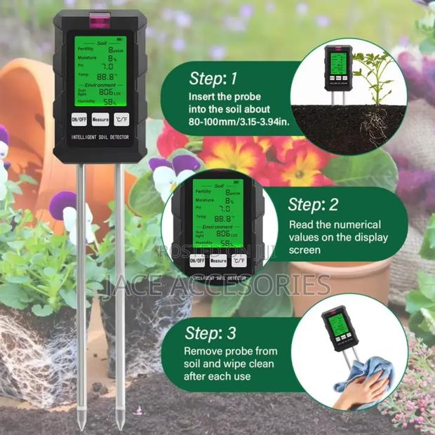 New Soil Tester 6 In 1, Ph,Fertility,Moisture - thumbnail 2