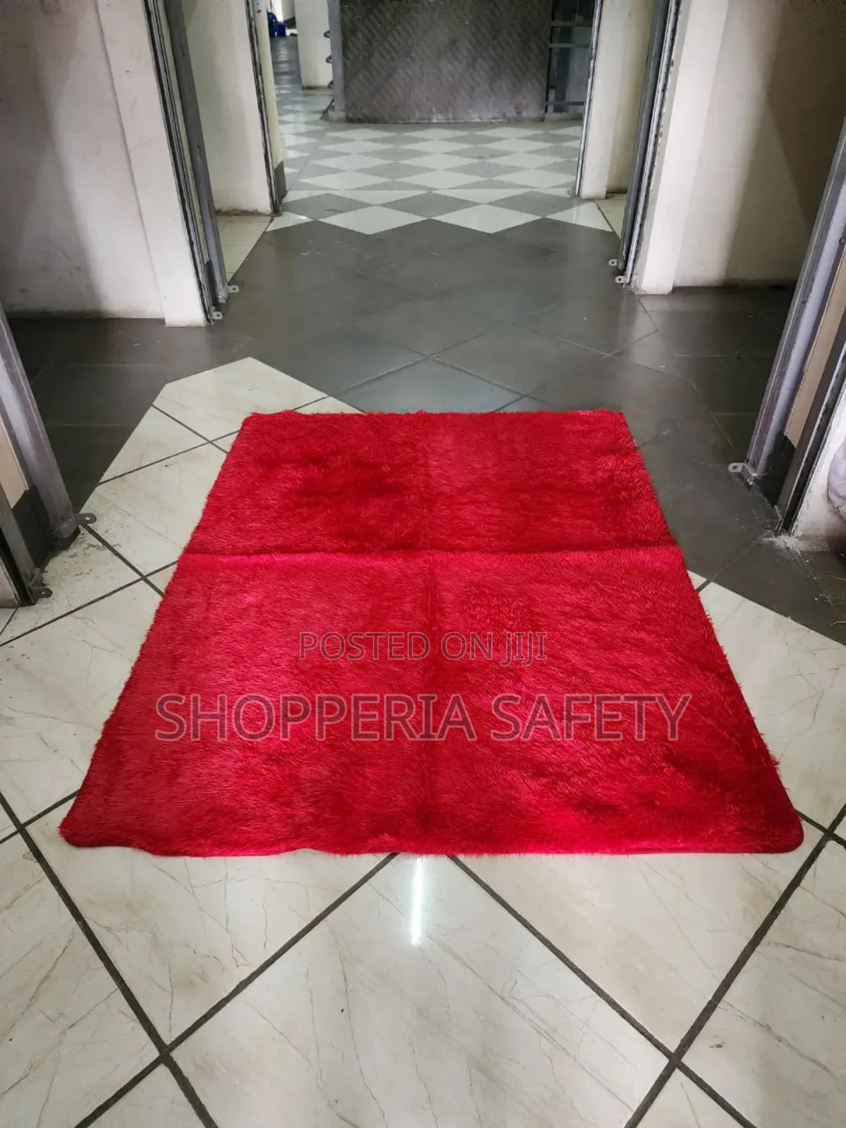 Heavy Fluffy Carpet- 5*8 Red