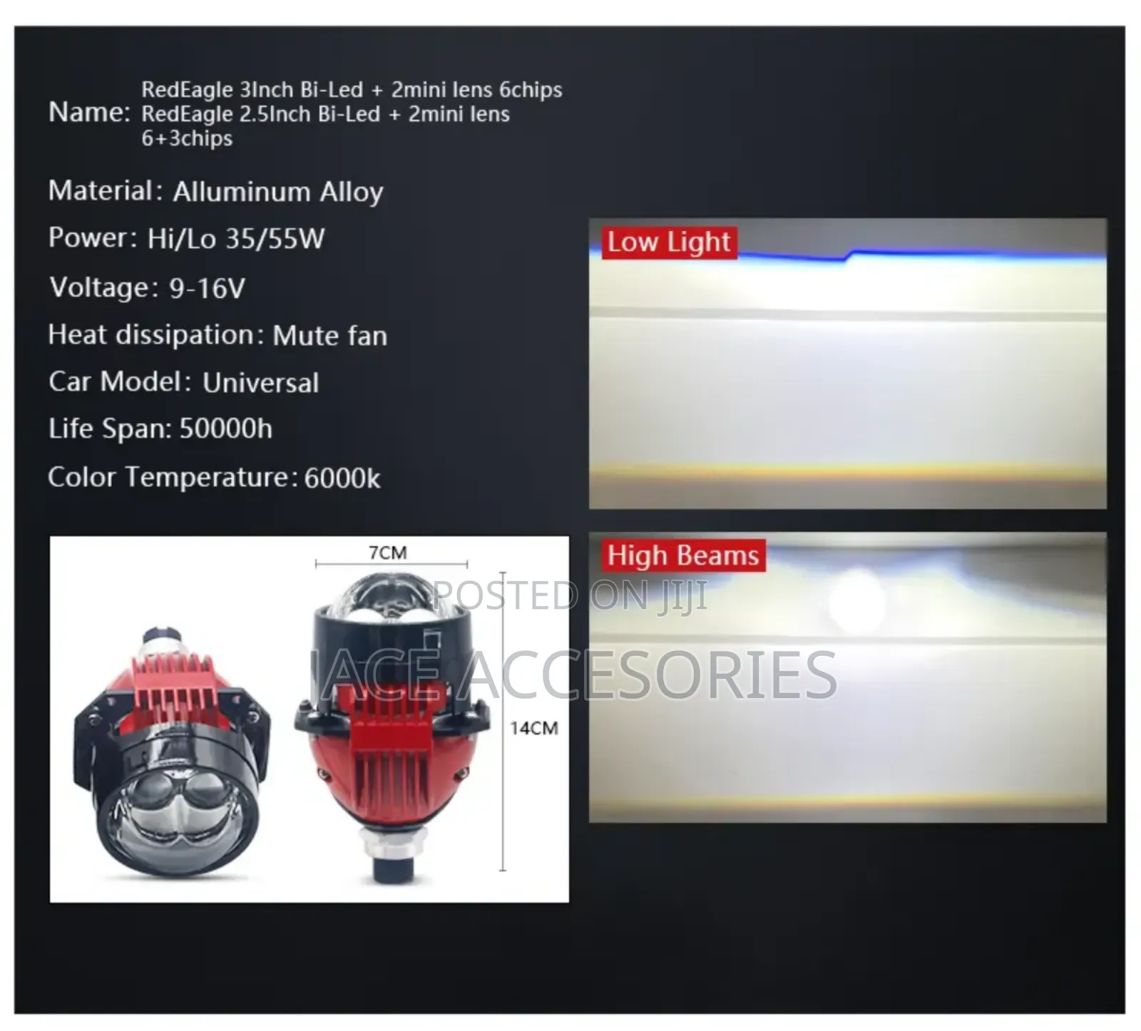 Headlight Biled  3'  Dual Laser  Projectors