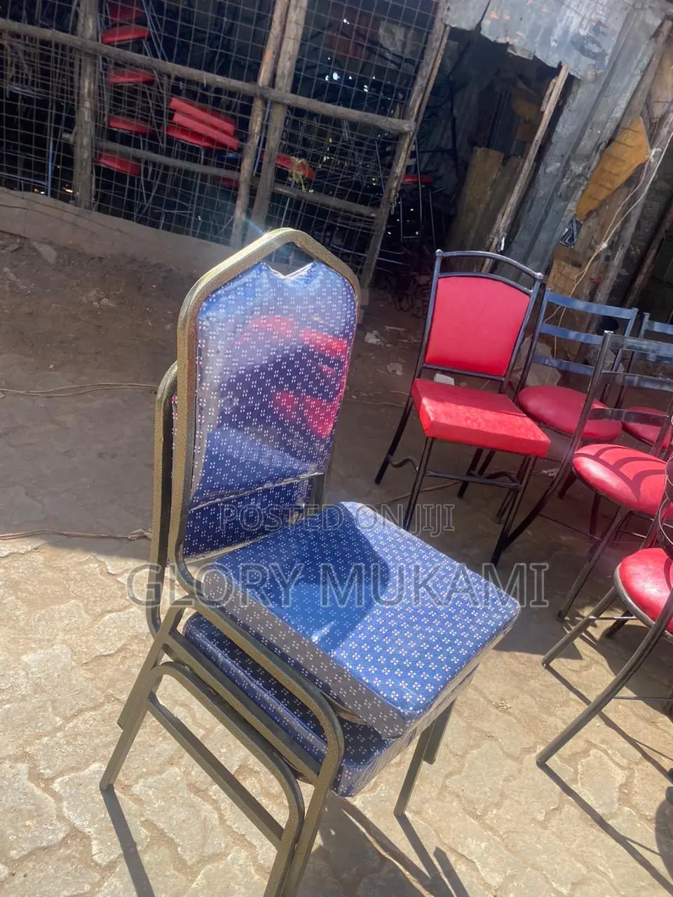 Blue Coated Church Conference Chairs