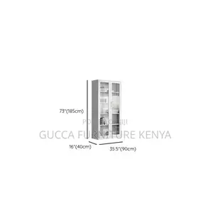 Office Cabinet: Glass 2-Door Display Office Filling Cabinet