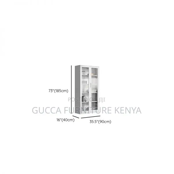 Office Cabinet: Glass 2-Door Display Office Filling Cabinet