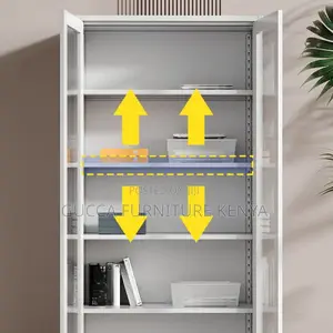 Office Cabinet: Glass 2-Door Display Office Filling Cabinet