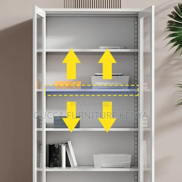 Office Cabinet: Glass 2-Door Display Office Filling Cabinet