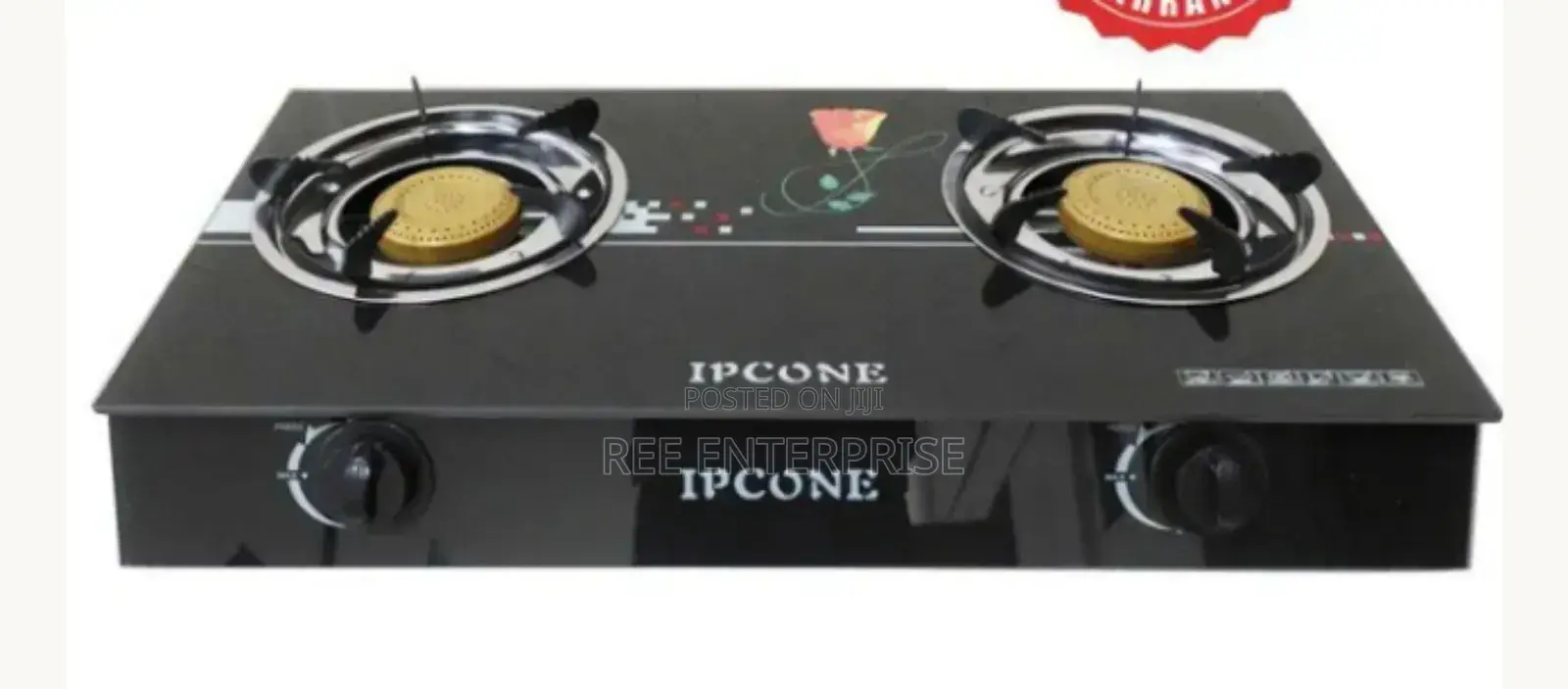 Low Gas Consumption Ipcone Glass 2 Burner Cooker
