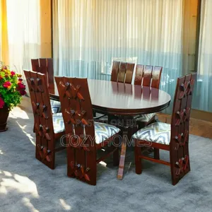 Dining Set, Sumptuous Oval Dining Set Brown