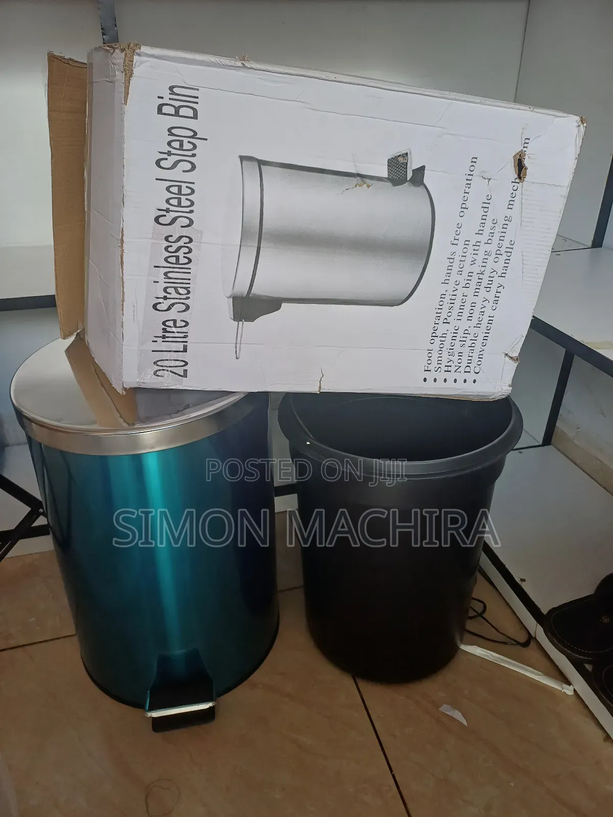 2 In1 Stainless Pedal 20l Waste Bin
