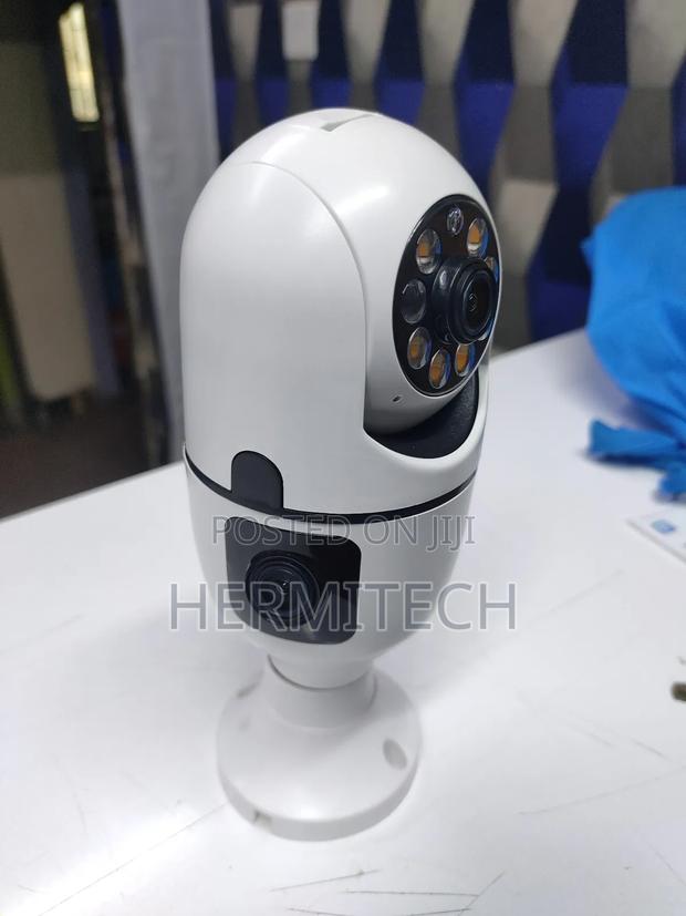 Dual Lense V380 Bulb Camera With Wireless Connection 2-Way - thumbnail 2